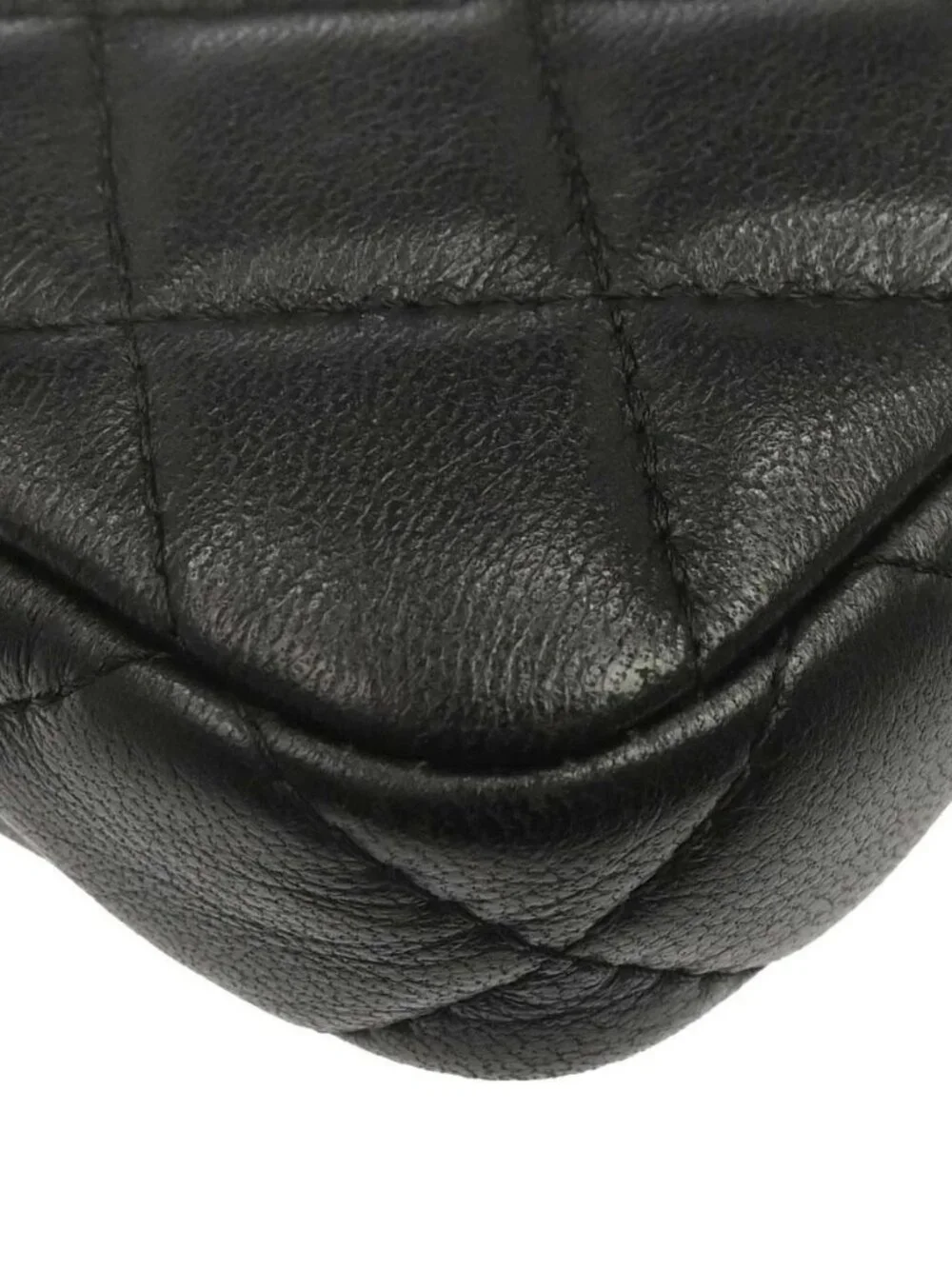 Chanel Black Lambskin Double Zip Chain WOC Shoulder Bag 179424